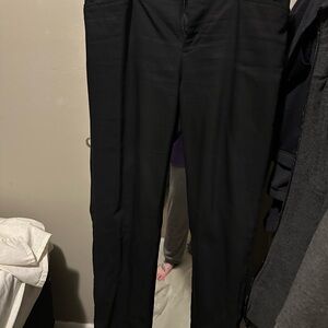 Chaps Black Dress Pants with Branded Waistband